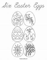Coloring Eggs Easter Six Cursive Built California Usa Twistynoodle sketch template