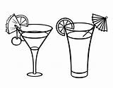 Coloring Cocktail Cocktails Two Drinks Drawing Pages Color Food Martini Print 470px 58kb sketch template