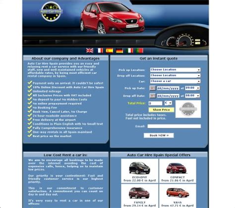 eweb infopro proiect auto car hire spain