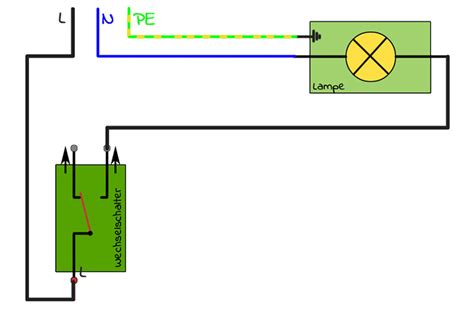 elektro wechselschaltung  licht schaltplan einer kreuzschaltung mit zwei lampen
