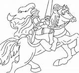 Coloring Horseback Knight George St Colored Book Coloringcrew sketch template