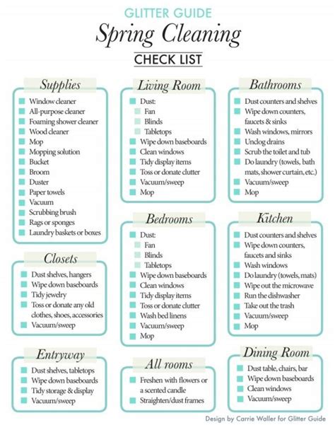 spring cleaning checklist  printable vlrengbr