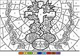 Number Color Coloring Easter Cross Pages Eggs Printable Worksheets Supercoloring Categories Search sketch template