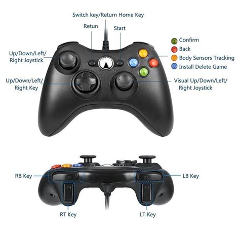 xbox  game controller unionlike usb wired gamepad joypad  shoulders buttons  microsoft
