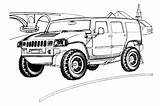 Hummer H2 Template Coloring Pages sketch template
