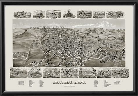 butte mt  vintage city maps