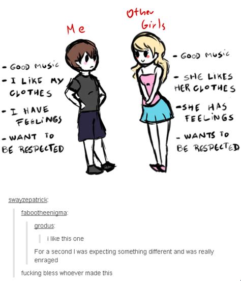 me vs other girls everyone has feelings tumblr know your meme