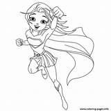 Coloring Superwoman Supergirl Pages Printable Color Print Book sketch template