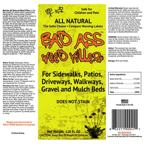 bad ass all natural weed killer gallon 1 gal bad ass