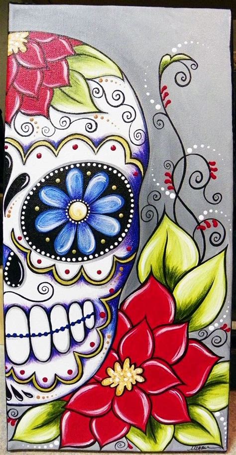 canvas painting ideas  beginners skull painting sugar skull art skull art