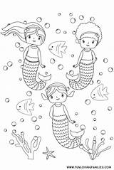 Mermaids Funlovingfamilies Families Enjoying sketch template