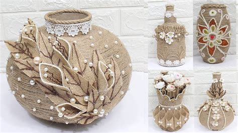 jute flower vase home decorating ideas handmade   jute