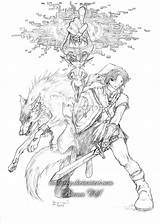 Zelda Twilight Wolf Deity Fierce sketch template