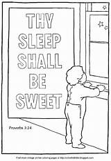 Thy Shall Sleep Sweet Coloring Primer Proverbs Scripture Description sketch template