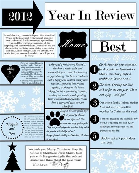 printable year  review
