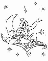 Aladdin Coloring Jasmine Disney Pages Carpet Princess Prince Characters Walt Magic Fanpop Template sketch template