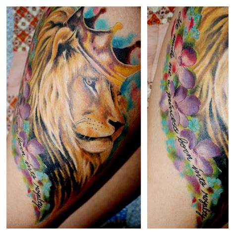amazing thigh piece tattoo   josh  whitt whitten