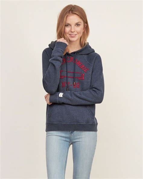 Abercrombie And Fitch Hoodie Womens Premium Plush Applique Logo Hoodie Xs