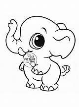 Coloring Pages Animal Cute Printable Kids Elephant Comments sketch template