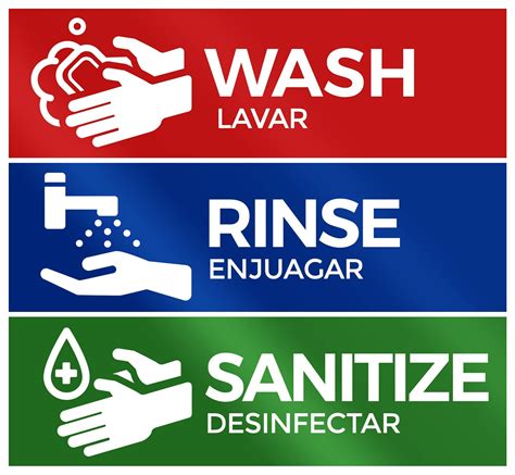 buy wash rinse sanitize sink labels  pack     waterproof