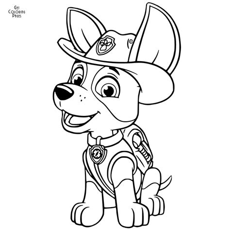 paw patrol tracker coloring pages  getdrawings