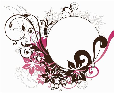 circle frame  floral decorations vector graphic  vector