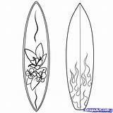 Surf Surfboard Coloring Board Drawing Surfboards Pages Printable Draw Hawaiian Boards Color Party Surfing Step Dibujos Surfer Clip Tablas Beach sketch template
