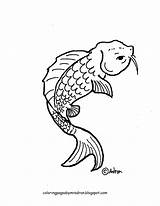 Koi Fish Coloring Printable Kids Adron Mr Pages Print sketch template