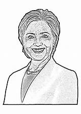 Hillary Clinton Coloring Pages Large sketch template