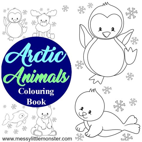arctic animal colouring pages messy  monster