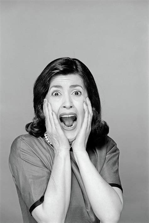 1960s Brunette Woman Screaming Mouth Photograph By Vintage Images