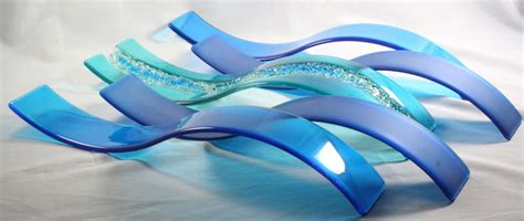 Buy Custom Fused Glass Wall Art Ocean Waves Set Of 5