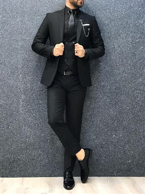 men suits men black luxury designer formal fashion  piece etsy