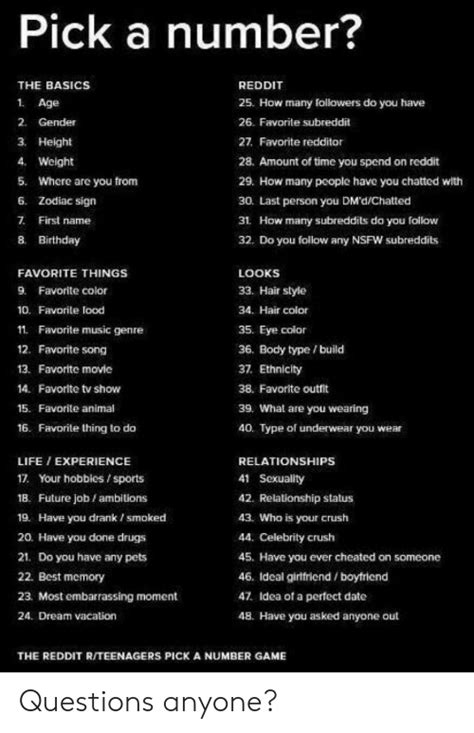 pick a number the basics reddit age 25 how many followers do you have