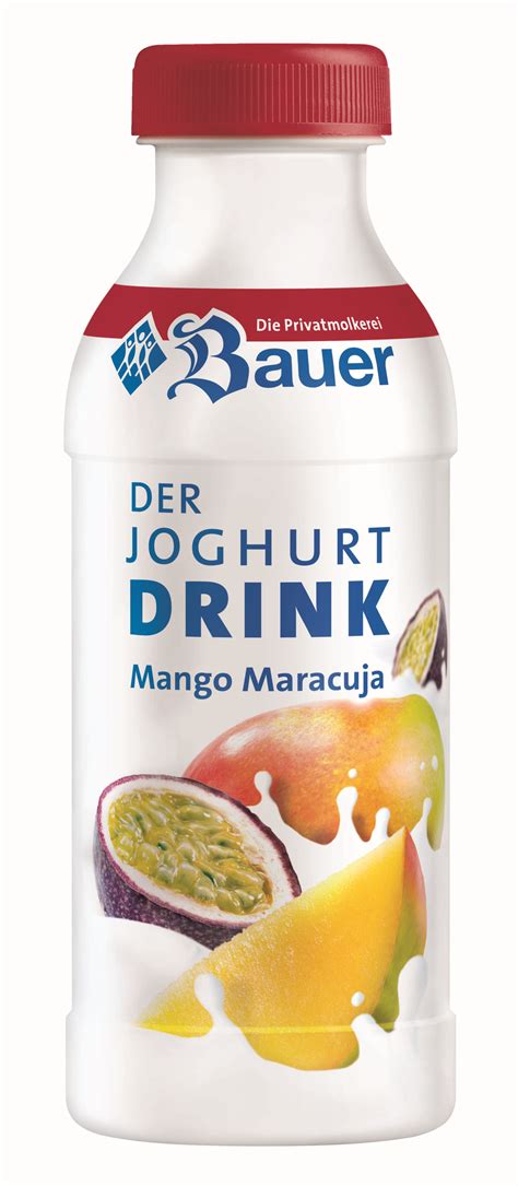 laktosehaltig bauer der joghurt drink mango maracuja   laktonaut