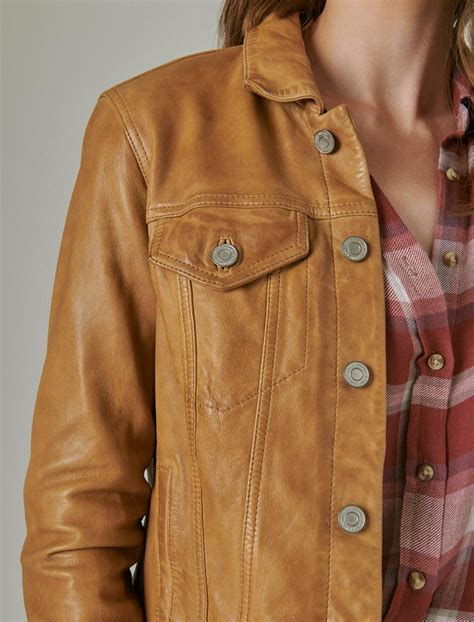 leather trucker jacket lucky brand
