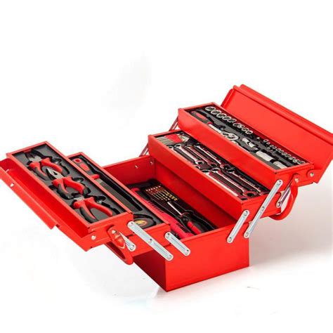 bullet pc metal cantilever tool kit box set  cordless screwdriver red oz toolbox