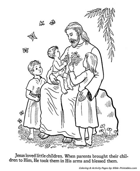 jesus teaches coloring pages jesus loves  children bible printables