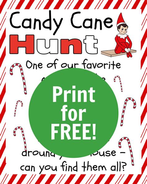 elf   shelf games candy cane hunt printable