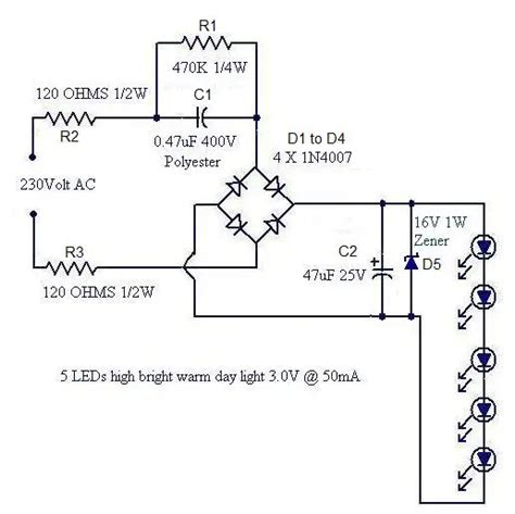 simplest compact  watt led driver circuit    mains voltage circuit