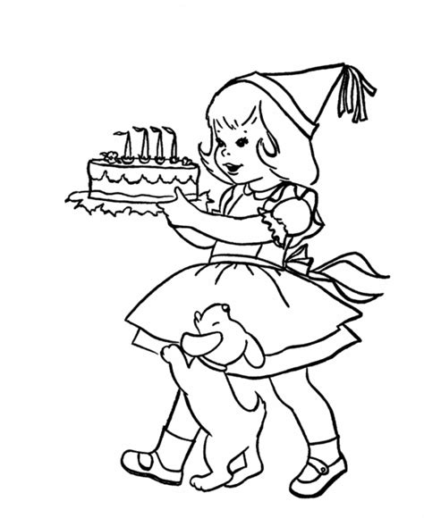 bluebonkers kids birthday party coloring page sheets candles   cake  printable