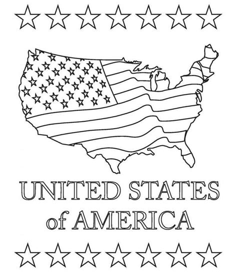 united states  america flag map coloring page flag coloring pages