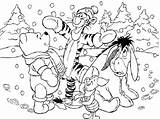 Coloring Pooh Pages Winnie Christmas Disney Supercoloring Friends sketch template