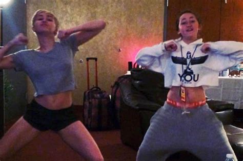 miley cyrus twerks and booty shakes with little sister noah in
