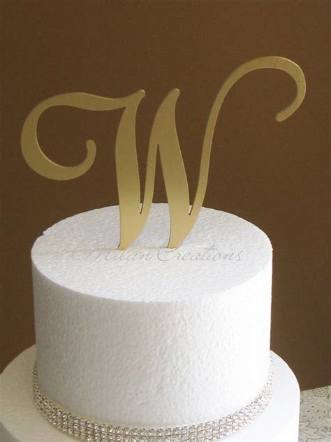 Metallic Gold Metal Monogram Cake Topper For By Milancreations