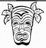 Coloring Hawaiian Tiki Pages Hawaii Luau Flower Mask Drawing Printable Colouring Print Printables Head Kids Theme Faces Masks Color Flowers sketch template