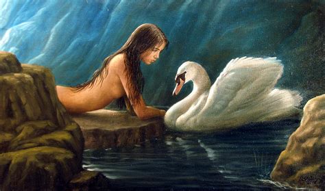 Leda And The Swan Platonic Painting By Giovanni Rapiti