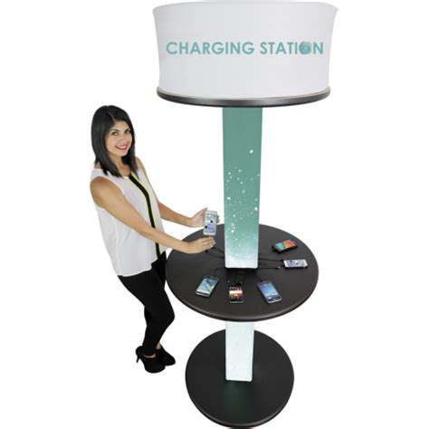 custom trade show charging tower formulate charging tower lush banners