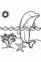 Coloring Dolphin Simple Dolphins Kids Pages Color Print Animals Adult Incredible Printable Justcolor sketch template