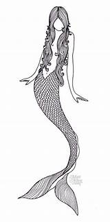 Mermaid Tattoo Mermaids Drawings Outline Drawing Sketch Tumblr Draw Coloring Scales Illustration Faceless Tattoos Allen Tail Pencil Sirena Beautiful Pages sketch template